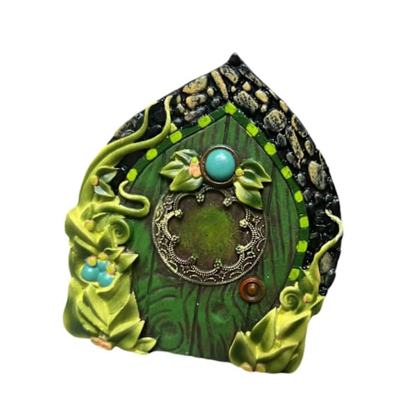 Miniature Fe Have Dør Mikro Landskab Harpiks Elver Gnome Hus Dørindretning