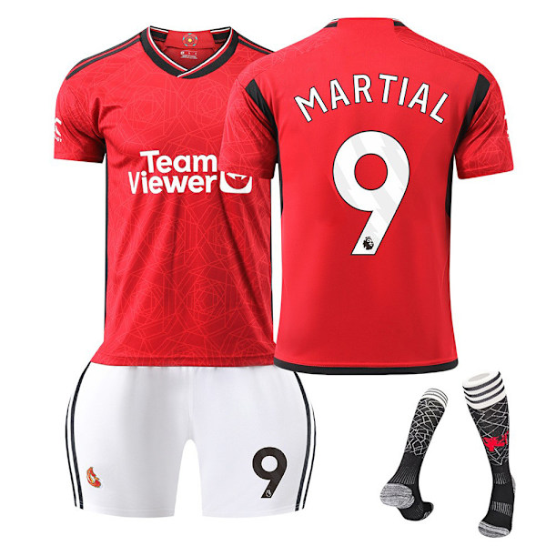 24 Manchester United Red Devils hemma fotbollsdräkt nr 10 Rashford 21 Anthony 25 Sancho B avgiftströja NO.9 MARTIAL M