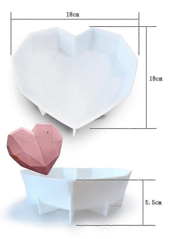 Hjerte Mousse Form Bage DIY Hjerte Diamant Silikone Mousse Form Chokolade Form Kageværktøj