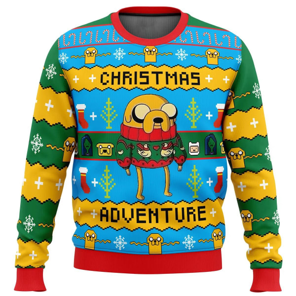 Adventure Time Christmas Quest Ugly Christmas Genser gave Julenisse Pullover Oversized Høst Vinter Menn Dame Genser style 2 L
