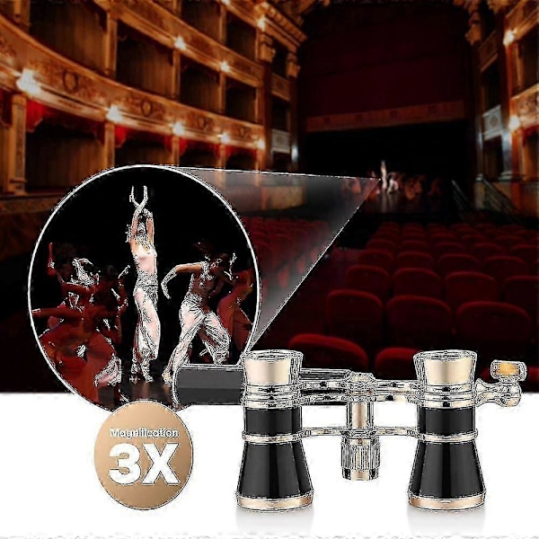 3x 25 Operakikare Med Utdragbart Handtag Teaterkikare Unisex Gåva