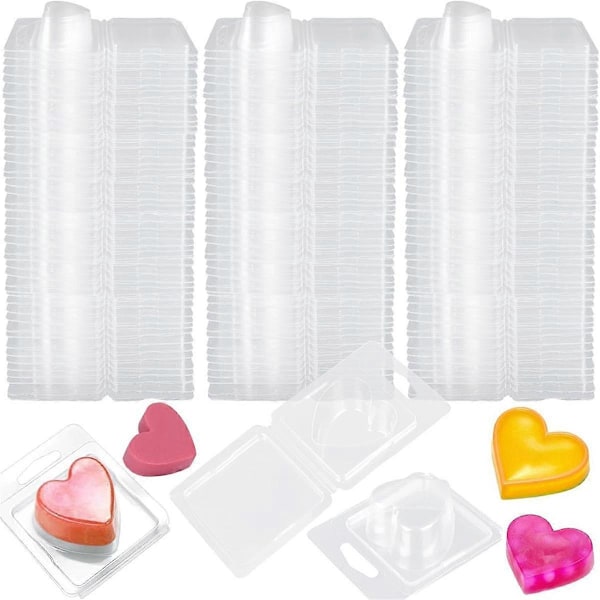 150 stk. Voks Smeltebeholder 39 ml Plastik Voks Smeltesæt til Voks Smelter Klar Voks Flip Top, Tom Lys Smelte, Hjerteform