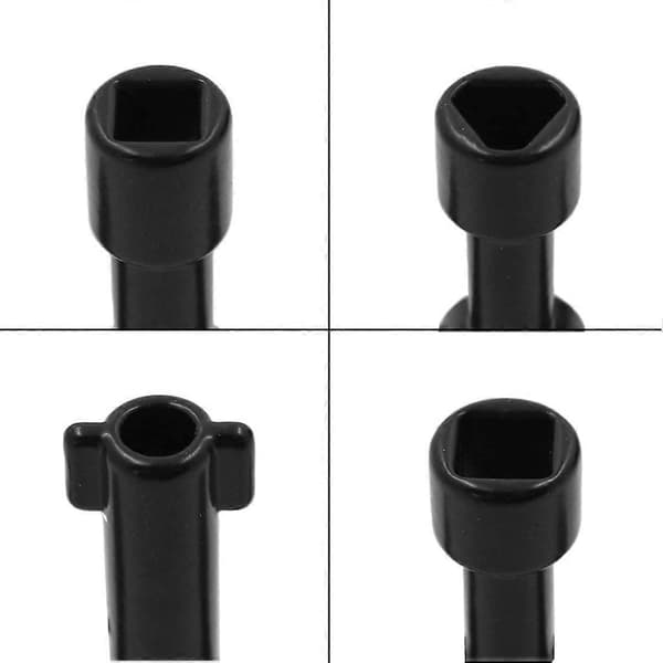 2 stk. 4-vejs multifunktionsnøgle Universal krydsnøgle Gas zinklegering nøgle (sort) 72 mm