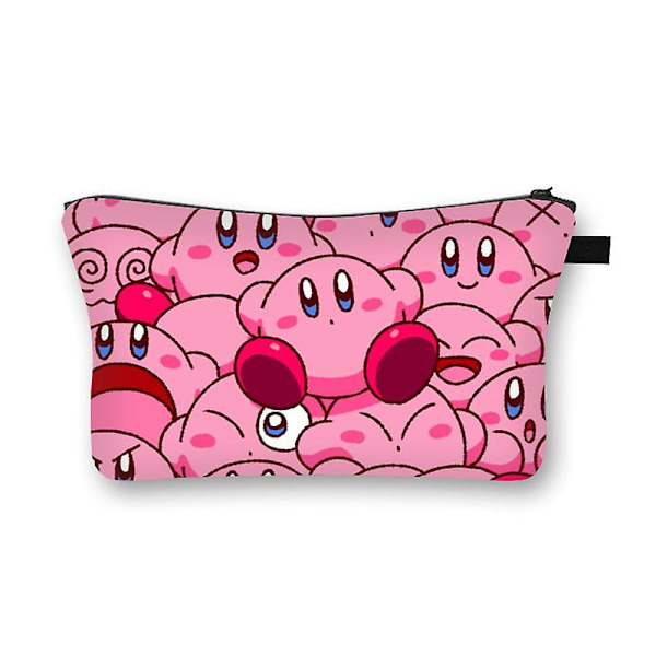 Kirby Cartoon Anime kosmetikkveske Firkantet utendørs multifunksjon reiseoppbevaringsveske Kvinner Toalettsaker Arrangør Jenter Bursdagsgave Kirby-8