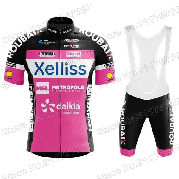 2021 Xelliss Team Cykeltrøje Sommersæt Cykeltøj Mænd Road Bike Suit Cykel Bib Shorts MTB Maillot Ropa Ciclismo 1 L