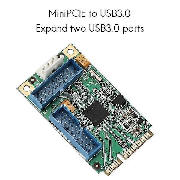 PCI-E til USB3.0 Udvidelseskort 2 USB 3.0 Porte med Intern 19-Pin Konnektor Strøm til Desktop PC, Uden Kabler