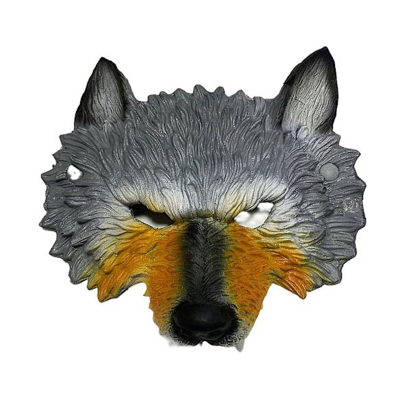 Julekarnevalsfest Dyremaske Elg Big Bad Wolf Kanin Halvt ansiktssminke Katt Hundemaske Cosplay Mascara Latex Mask Rabbit