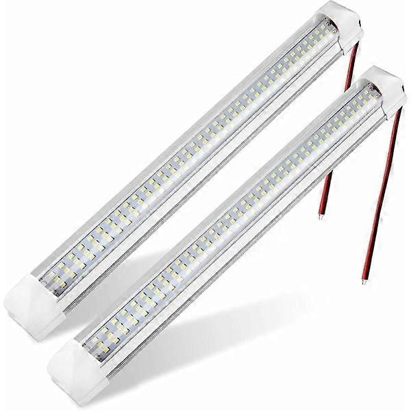 Indendørs LED Lysbjælke 12V, Universal 108 LED Lysstribe med Tænd/Sluk-kontakt, Hvid Lampe til Varevogn, Bil, Campingvogn, Caravan, Båd, RV, Køkken, Badeværelse