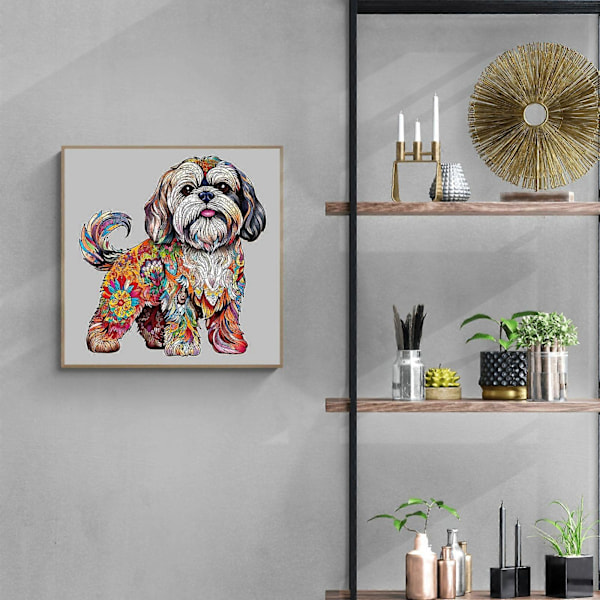 Nya modeller Vacker Hund - Träpussel, Vacker Kartong, Formade Pusselleksaker, Unika Stressreducerande Gåvor för Vuxna, Oregelbunden Djurform i Trä