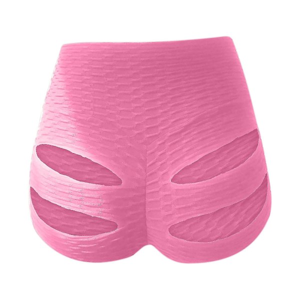 Tflycq kvinners rumpe Høy midje Ensfarget Bandasje Joggebukse Yoga Shorts Bukser Pink XL