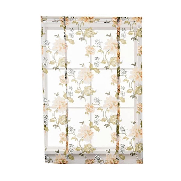 Kort Romersk Gardiner Panel til Køkkenvindue Lilla Pæon 60x140cm