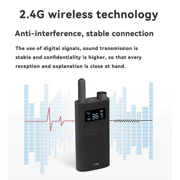 2.4G Trådløst Guidesystem Bærbar Lydsender