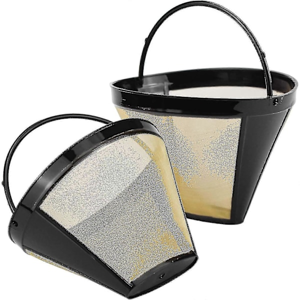 2023 - 2 stk. Genanvendeligt kaffefilter permanent filter med rustfrit stål (ShiKai)