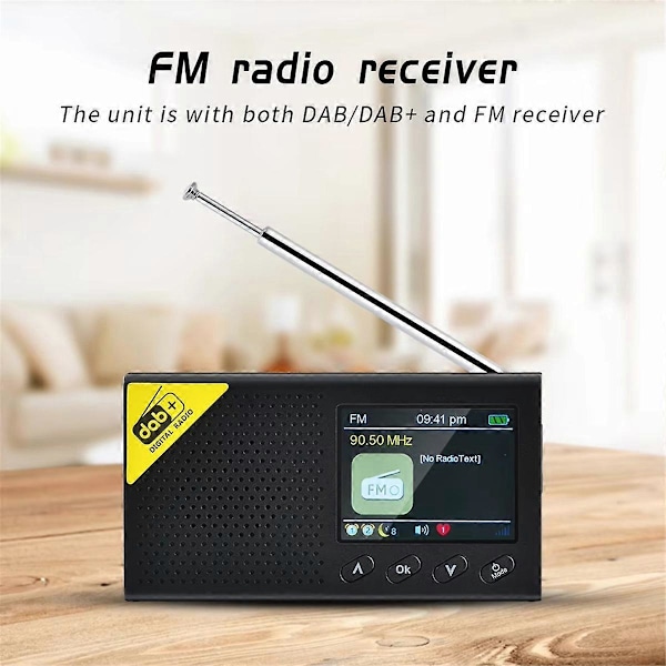 Kannettava digitaalinen radio Bluetooth-yhteensopiva 5.0 kotiin ja toimistoon