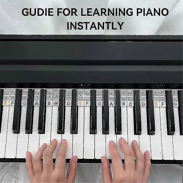 Gjenbrukbare Silikon Piano Keyboard Notelapper 88 Tangenter Piano Noter Guide Klistremerker