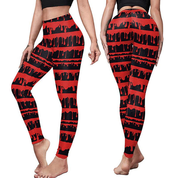 Kvinder Halloween Leggings Græskar Skull Højtaljet kostume Legging style 12 L