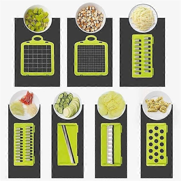 1 set manuell grönsaksskärare, multifunktionellt kök, morötter, potatis, tomater, fruktsallad grönsaksskärare (15 i 1)