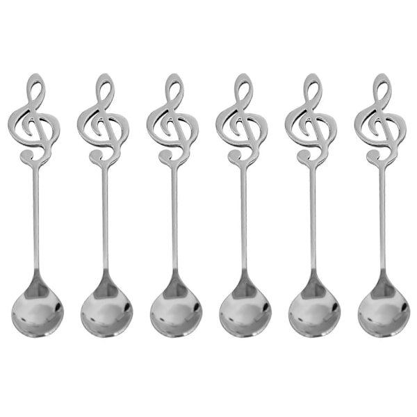 6-pak Søde Teskeer Rustfrit Stål Musikalsk Notation Formet