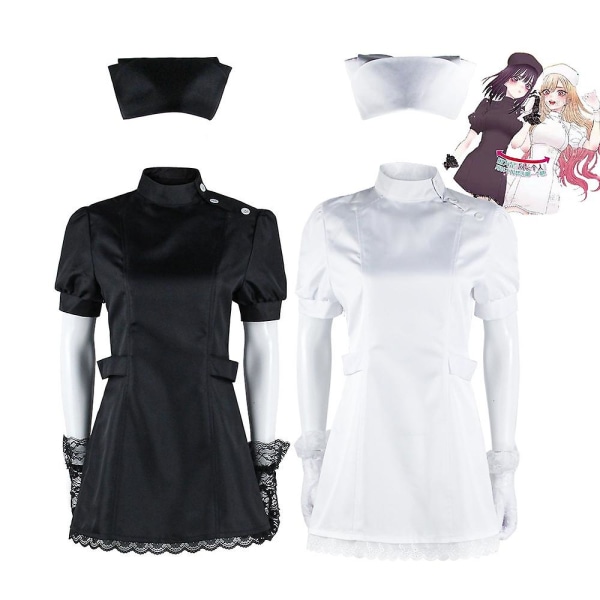 Anime Nurse Outfit My Dress-up Darling Kitagawa Marin Marlene Cosplay Kostym Kuroe Shizuku Maid Dress Dam Uniform Kostym Dress L