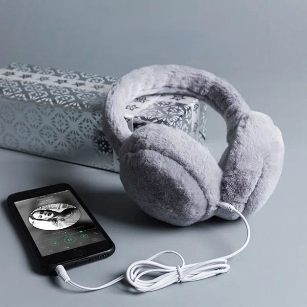 Bluetooth 5.0 øretelefoner med varme øreklokker, vinter utendørs øretelefoner, varme og tykke øreklokker, Bluetooth 5.0 øretelefoner Gray