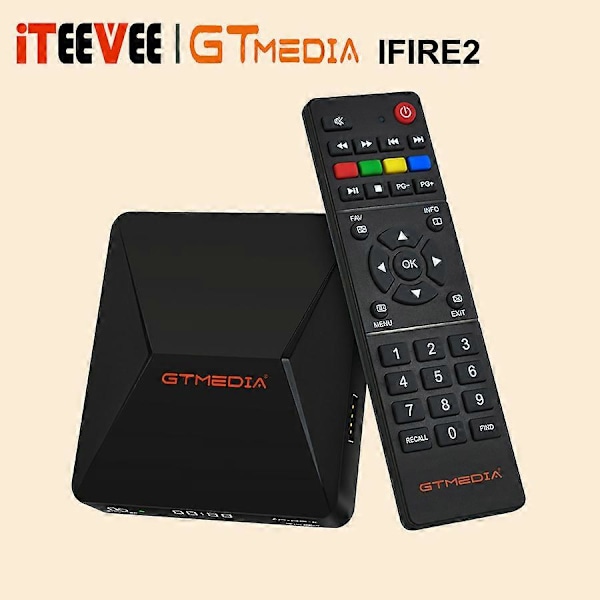 1 st GTmedia Smart TV Box 2021 IFIRE 2 Full HD 1080P, H.265 HEVC 10Bit/CPU 70MHz Dual/BT Fjärrkontroll/ Internet M3U Set Top Box