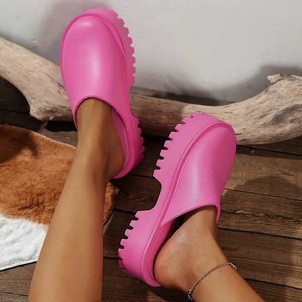Nya modeller Enfärgade Pillow Slides, Slip On Mjuka Bekväma Platform Sandaler, Halkfria Casual Sommar Tofflor med Stängd Tå