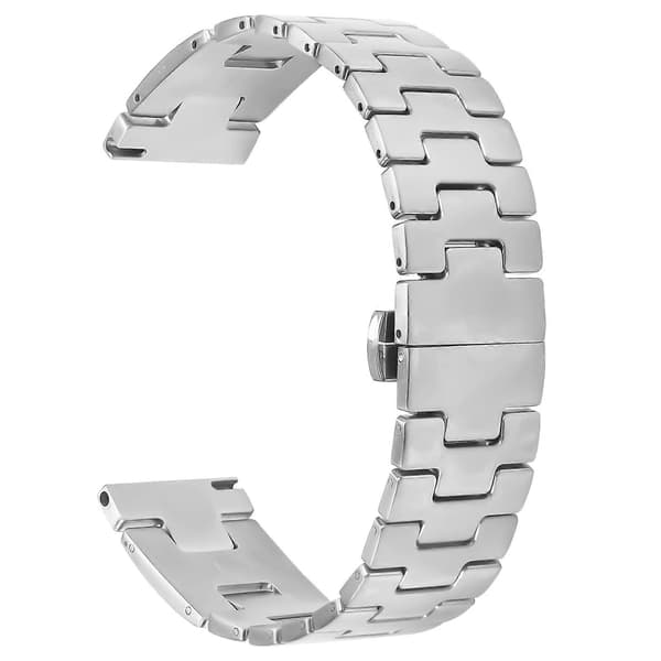 Erstatningsrem i rustfritt stål med H-type sommerfugllås for Huawei Watch GT Runner - Sølv