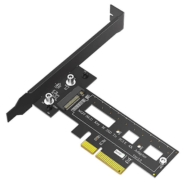 M.2 NGFF PCIe SSD til PCI Express 3.0 X4 Værtsadapterkort Sort