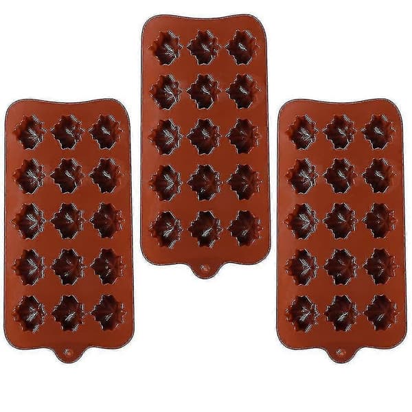 3 stk. Ahornblad Chokolade Dessert Bageform (ruipei)