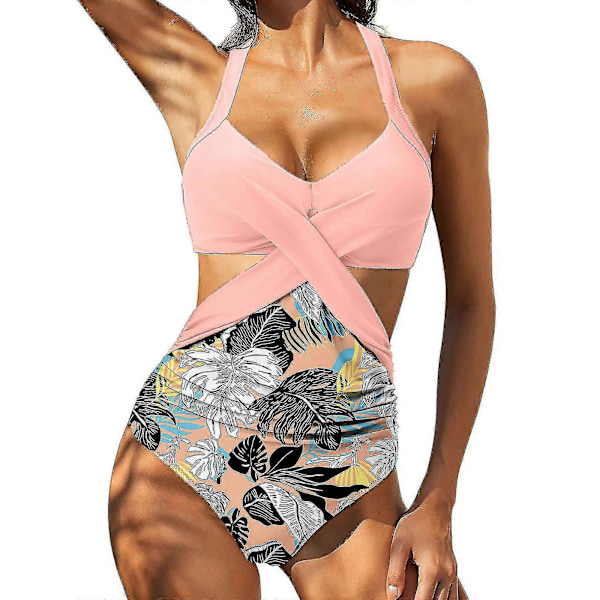 Dam Baddräkt med Utskärning Fram, Magkontroll, Tankini, Monokini, Strandkläder