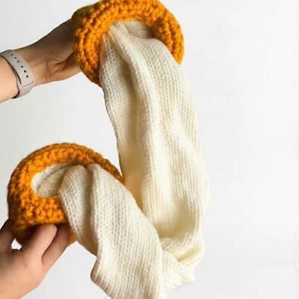 Langt Ostetørklæde - Strækbart Strikket Mozzarella, Sjovt Unisex Tilbehør til Kolde Dage A