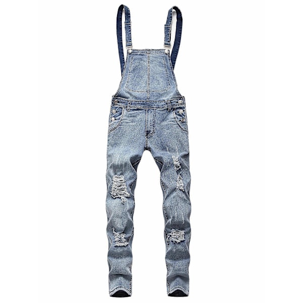 Nya modeller Klassisk Design Trasiga Denim Overaller, Herr Casual Medium Stretch Street Style Jumpsuit För Alla Säsonger