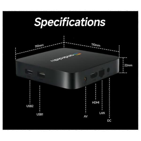 Cortex-A53 4K HD Android 14 Smart TV-boks USB 2.0 2.4G&5G Dobbel WiFi Støtte Stemmeassistent TVBox Set Top Box (EU-plugg) Black