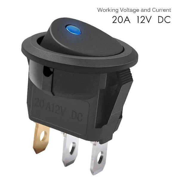 3 stk. 12V 20A vippekontakt LED Blåt Lys SPST On-Off Kontrol til Både Biler Racerbiler Off-R