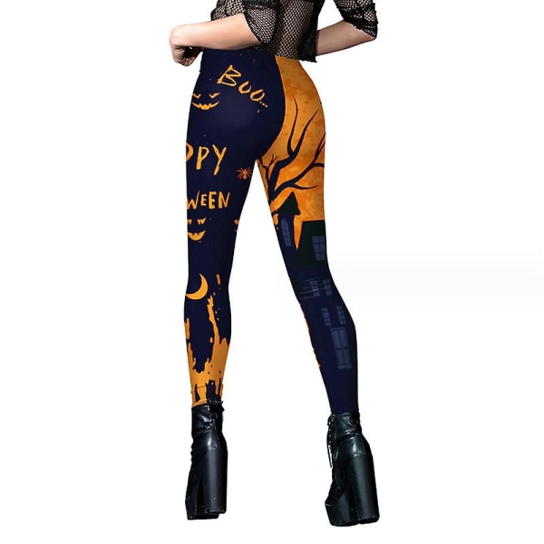 Naisten halloween kurpitsalla printed leggingsit COLOR 1 L