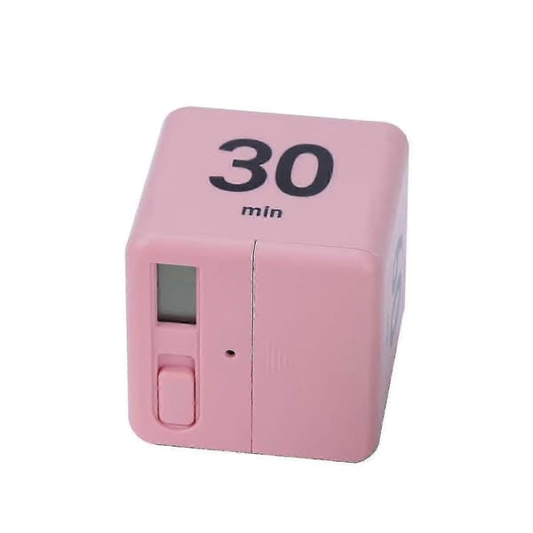 1 stk. Køkken Timer Elektronisk Kubisk Timer Nedtælling Køkken Cube Stilfuld (pink)