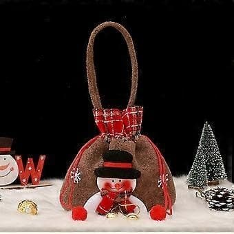 3 st julväskor julklapp dragskoväska för godis äppelväskor tomte snögubbe älg björn juldekor