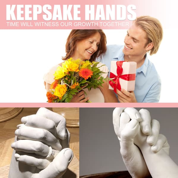 3D Håndstøbesæt til Par - DIY Kærlighedsminde til Valentinsdag, Jubilæer 2PCS