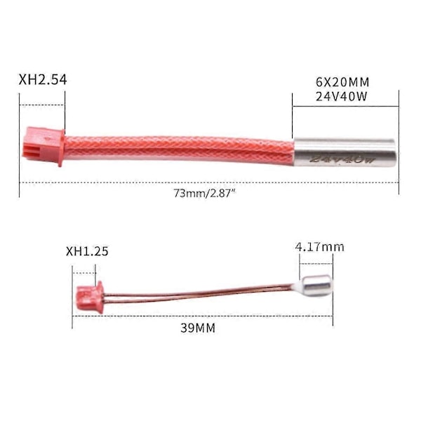 Termistor Varmeelement Varmerør For Ender3 3D-skriver Varmeelementpatron