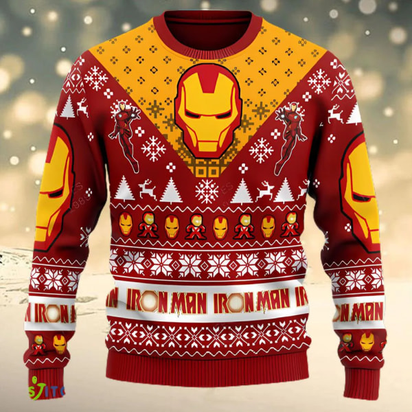 Hyvää joulua Ruma collegepaita Iron Man Pusero 3D print Vaatteiden Top 2024 Uusi casual Syksy Talvi Miesten Naisten Neulepusero style 2 XXL