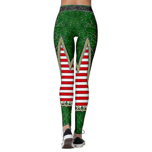 Kvinder Jul Nyhed 3d Print Yoga Leggings Fitness Gym Bukser M