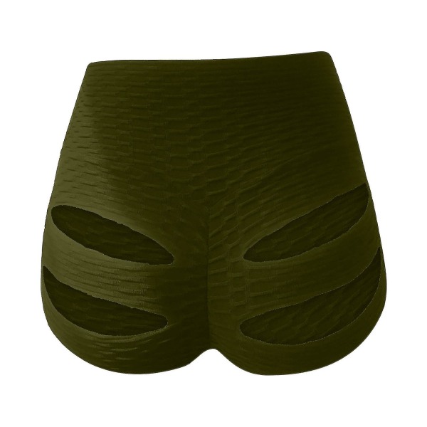 Tflycq kvinners rumpe Høy midje Ensfarget Bandasje Joggebukse Yoga Shorts Bukser Green XL