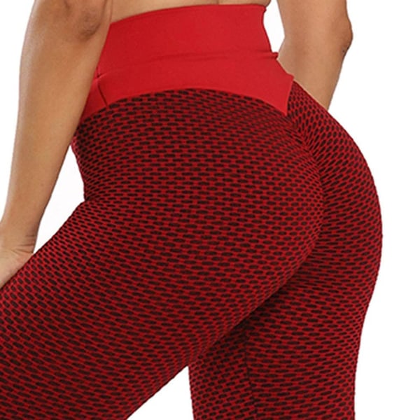 Tflycq Womens Stretch Yoga Leggings Fitness Løbe Gym Sport Aktive bukser i fuld længde Red XS