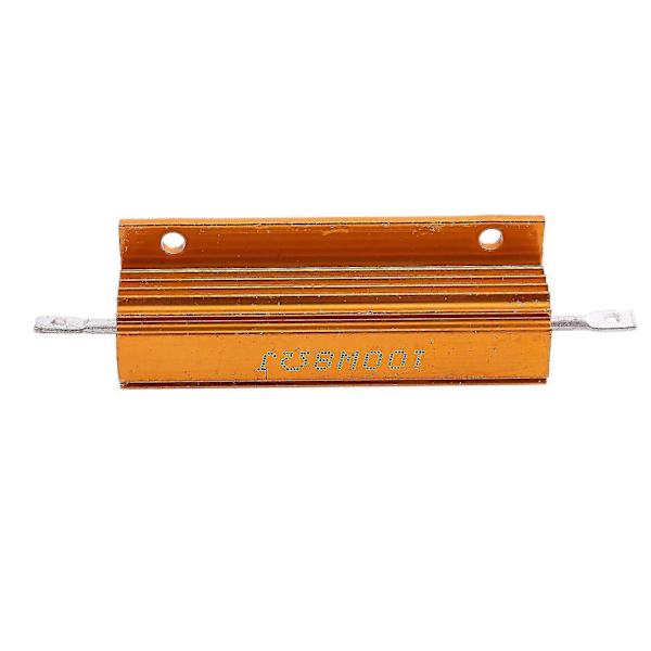 2x Gullfarget Aluminium Kledd Effektmotstand 100w, 8 Ohm 8r