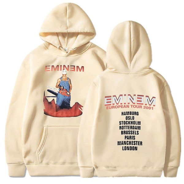Eminem Anger Management Tour 2002 Hættetrøje Vintage Harajuku Funny Rick Sweatshirts Langærmede Mænd Kvinder Pullover Mode Khaki5 L