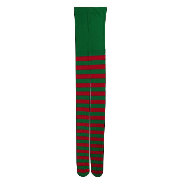 Julealvehatt Nissealvesko og julestripete strømpebukser til voksne julefest Kostymetights Strømpebukser /lue/sko Type C Red Green
