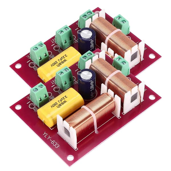 2 stk. 200W 3-vejs Audio Højttaler Delefilter Diskant + Mellemregister + Bas Delefilter Højttalere Filter Frekvens