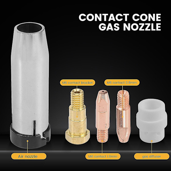 Kontaktspids Konisk Gasdyse Spidsholder & 24kd Mb24 Mig Svejselampe 59 stk.