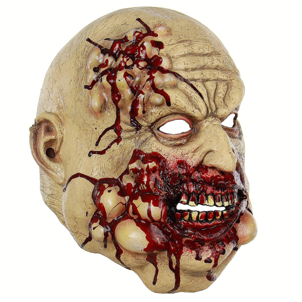 Skræmmende Bloody Butcher Latex Hovedbeklædning Halloween Haunted House Party Prank Spoof Zombie Cosplay Mask