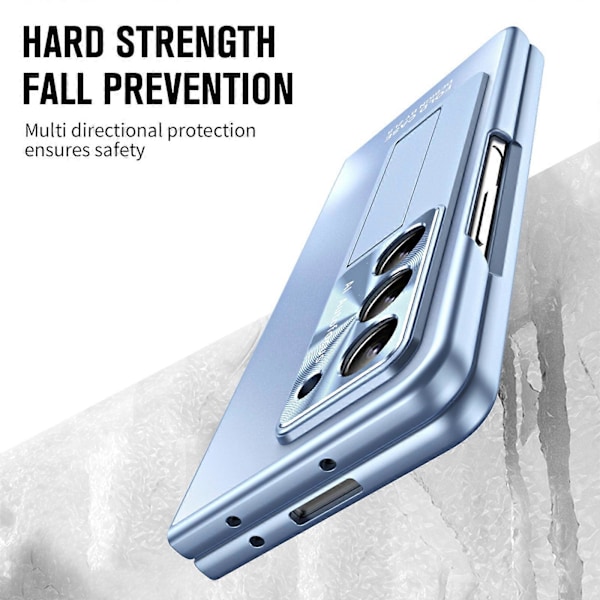 Z Fold 5 -kotelo näytönsuojalla, matta Leahter Hybrid PC kova kokonaisvaltainen iskunkestävä kotelo jalustalla Samsung Galaxy Z Fold 5 2023 -puhelimelle